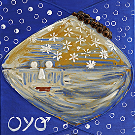 OYO | Les Peuples de l'OMO | 2006 | acrylique et végétaux sur toile | 10 F