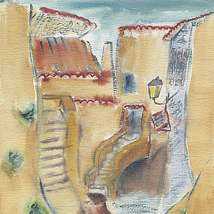 Biot 1 | images du Midi | 1986 | Aquarelle sur papier | 23x31 cm