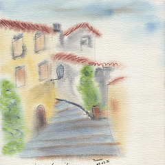 Biot 2 | images du Midi | 1986 | Watercolour on paper | 23x31 cm