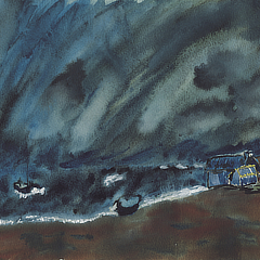 Tempête | 1986 | Watercolour on paper | 14,7x22,5 cm