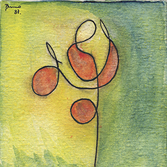 Le Danseur | 1987 | Watercolour on paper | 12,7x17,8 cm