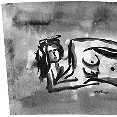 Odalisque (Sad girl) | 1988 | encre de chine sur papier