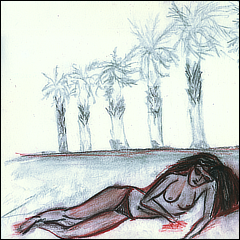 Juan-les-Pins 2 | 1986 | fusain et sanguine sur papier