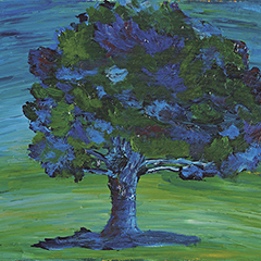 Arbre et Vitesse | 1985 | oil on canvas | N°4 Paysage | 22x33 cm