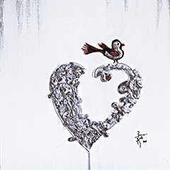 La Vie Vue du Cœur | 2008 | acrylique et étain sur toile | 8 F