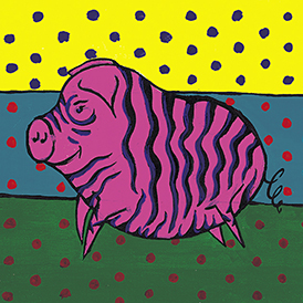Le Cochon Zèbre | 1997 | acrylique sur toile marouflée sur carton | 3 F