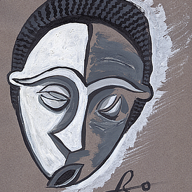 Masque africain (logo) | 1988 | acrylique sur papier