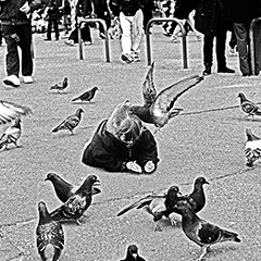 Margot aux pigeons 5 | Paris | Île-de-France | Photo noir&blanc | 1999